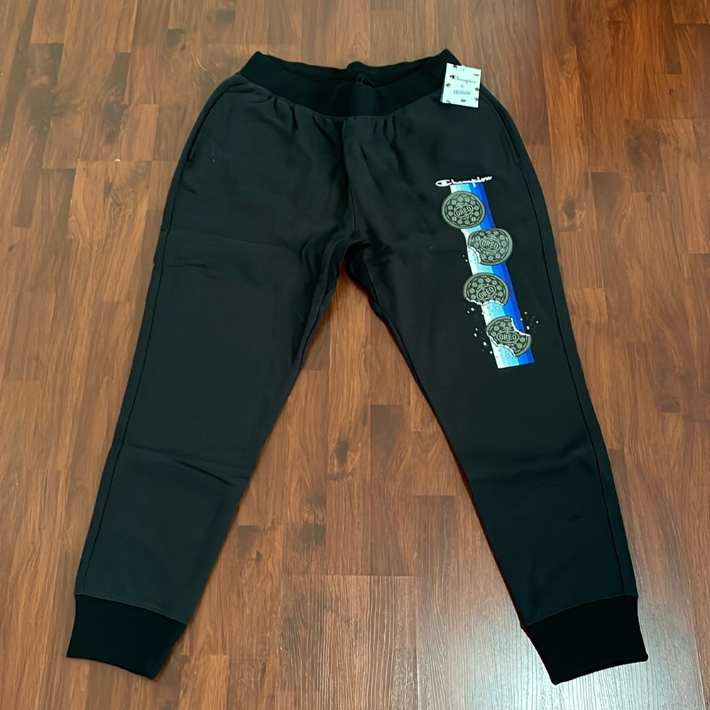 Champion X Oreo Reverse Weave Black Sweatpants XL